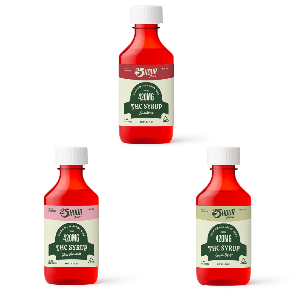 Order 3 Pack of THC Syrup by 25 Hour Farms